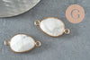 Pendentif connecteur howlite naturelle laiton doré 27.5mm, création bijoux pierre naturelle, x1 G2304