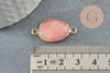 Pendentif connecteur jade naturel teinté rose laiton doré 27.5mm,creation bijou pierre naturelle, x1 G6407