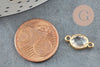 Pendentif connecteur ovale laiton doré Cristal transparent,création bijou cristal et or,15mm, x2 (G4095)