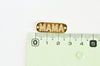 Pendentif connecteur plaque MAMA laiton doré 18k cristal,pendentif amour, Pendentif zircon,27mm, x1 G2829