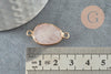 Pendentif connecteur quartz rose naturel laiton doré 27.5mm,création bijou pierre naturelle, x1 G1688