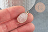 Pendentif connecteur quartz rose naturel laiton doré 27.5mm,création bijou pierre naturelle, x1 G1688