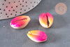 Pendentif coquillage cauris rose jaune,coquillage naturel,cauri rose,création bijoux,coquillage bijou,coquillage,20mm,les 5-G367