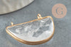Pendentif demi-lune cristal de roche naturel 32mm,creation bijou,pendentif pierre naturelle, cristal naturel, x1 G0855