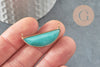 Pendentif demi-lune jade turquoise laiton doré 32mm,creation bijou,pendentif pierre naturelle, x1 G0888