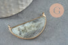 Pendentif demi-lune labradorite naturelle laiton doré 36mm,creation bijou pierre naturelle x1 G0447