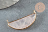 Pendentif demi-lune quartz rose Naturel laiton doré 32mm,creation bijou,Pendentif bijou pierre naturelle, x1 G1427