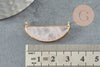 Pendentif demi-lune quartz rose Naturel laiton doré 32mm,creation bijou,Pendentif bijou pierre naturelle, x1 G1427