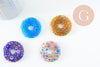 Pendentif donut millefiori,verre murano, cabochons verre, verre millefiori,fait main,pendentif rond verre,29-39mm X1 G1451