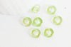 Pendentif donut verre vert et feuille d'or, un pendentif rond verre pour vos créations de bijoux,15x3mm, x 10,G3300