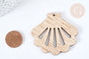 Pendentif en bois coquillage ajouré 52mm,création bijoux bois, X2 G7275