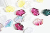 Pendentif feuille gingko verre multicolore 15x20mm,pendentif verre, 15x20mm,x10 (G3388)