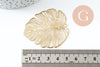 Pendentif feuille monstera laiton brut 49mm, création bijoux laiton brut x1 G0908