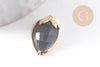 Pendentif fraise en pierre et zircon laiton doré 18mm, x1 (G10346)