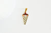 Pendentif glace acier doré 18k, pendentif émaillé,fourniture dorée,creation bijoux,Pendentif glace,Pendentif acier doré,10mm,G3122