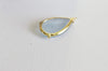 Pendentif goutte agate bleu clair support doré, pendentif pierre,agate naturelle, agate bleue,création bijoux, pierre naturelle, 32mm, x1 G3058