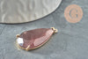 Pendentif goutte agate sienne support doré, pendentif pierre,agate naturelle,création bijoux, pierre naturelle, 32mm, x1 G4449