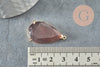 Pendentif goutte agate sienne support doré, pendentif pierre,agate naturelle,création bijoux, pierre naturelle, 32mm, x1 G4449