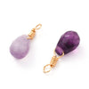 Pendentif goutte fluorite violette,pendentif bijoux, pendentif pierre, fluorite naturelle,16mm, x1 G4438