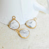 Pendentif goutte howlite blanche, fournitures créatives,pendentif bijoux,pendentif pierre,howlite naturelle,pendentif howlite,18mm-(G0978)