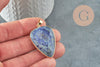 Pendentif goutte lapis lazulis naturel laiton doré 40mm, x1 (G0488)