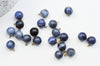 Pendentif goutte rond sodalite naturelle, support doré, création bijoux pierre naturelle, pendentif pierre naturelle, 14mm, x1, G4612