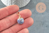 Pendentif goutte sodalite naturelle fer doré 17-19mm, x1 (G5705)