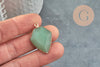 Pendentif hexagone aventurine verte naturelle 30mm, x1 (G5173)