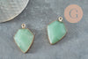 Pendentif hexagone aventurine verte naturelle 30mm, x1 (G5173)