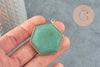 Pendentif hexagone aventurine verte,pendentif pierre,pendentif collier,pierre naturelle,pendentif aventurine naturelle,45mm, x1 G2427