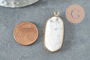 Pendentif hexagone howlite naturel 37mm, création bijou pierre naturelle,bijou pierre, howlite naturelle, x1 G1960