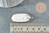 Pendentif hexagone howlite naturel 37mm, création bijou pierre naturelle,bijou pierre, howlite naturelle, x1 G1960