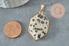 Pendentif hexagone jaspe dalmatien,pendentif pierre,jaspe naturel,pendentif jaspe,pendentif géométrique,30mm, x1 G1472