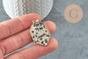 Pendentif hexagone jaspe dalmatien,pendentif pierre,jaspe naturel,pendentif jaspe,pendentif géométrique,30mm, x1 G1472