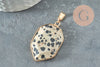 Pendentif hexagone jaspe dalmatien,pendentif pierre,jaspe naturel,pendentif jaspe,pendentif géométrique,30mm, x1 G1472