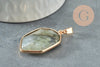 Pendentif hexagone labradorite, fournitures créatives, pendentif pierre, labradorite naturelle,création bijoux, pierre naturelle, 30mm, x1 G1473