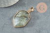 Pendentif hexagone labradorite, fournitures créatives, pendentif pierre, labradorite naturelle,création bijoux, pierre naturelle, 30mm, x1 G1473