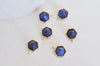 Pendentif hexagone lapis Lazulis,pendentif pierre, Pendentif lapis Lazulis,lapis naturel,pierre naturelle,9.5mm, x2 -G0860