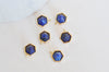 Pendentif hexagone lapis Lazulis,pendentif pierre, Pendentif lapis Lazulis,lapis naturel,pierre naturelle,9.5mm, x2 -G0860