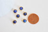 Pendentif hexagone lapis Lazulis,pendentif pierre, Pendentif lapis Lazulis,lapis naturel,pierre naturelle,9.5mm, x2 -G0860