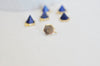 Pendentif hexagone lapis Lazulis,pendentif pierre, Pendentif lapis Lazulis,lapis naturel,pierre naturelle,9.5mm, x2 -G0860