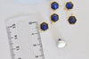 Pendentif hexagone lapis Lazulis,pendentif pierre, Pendentif lapis Lazulis,lapis naturel,pierre naturelle,9.5mm, x2 -G0860