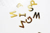 Pendentif lettre initiale alphabet acier inoxydable doré 10mm, x1 (G3071)