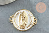 Pendentif médaille ovale Vierge Marie laiton doré, pendentif laiton religion sans nickel, notre dame, madonne,26mm, X1 G5289