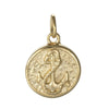 Pendentif médaille ronde ancre acier doré, pendentif doré,sans nickel,laiton doré, création bijoux,médaille or,2.2cm-G1900