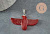 Pendentif oiseau pierre fer platine 40mm, pendentif en pierre naturelle , x1 G9834