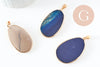 Pendentif ovale agate bleue,Pendentif pour bijoux, pendentif pierre, pierre naturelle, pendentif bleu,agate naturelle,43mm, x1 G1381