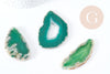 Pendentif ovale tranche agate verte 50-110mm, x1 G8873