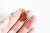 Pendentif pastèque fruit rouge,perle verre tchèque,fruit verre,pendentif verre,verre artisanal,pendentif chance,15-19mm,x5 G4234