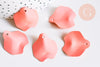 Pendentif pétale feuille fer rose corail 26,5mm,Perle pétale fleur, x1 G7083